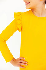 Mila & Rose ® Mustard L/S Ruffle Tee - 