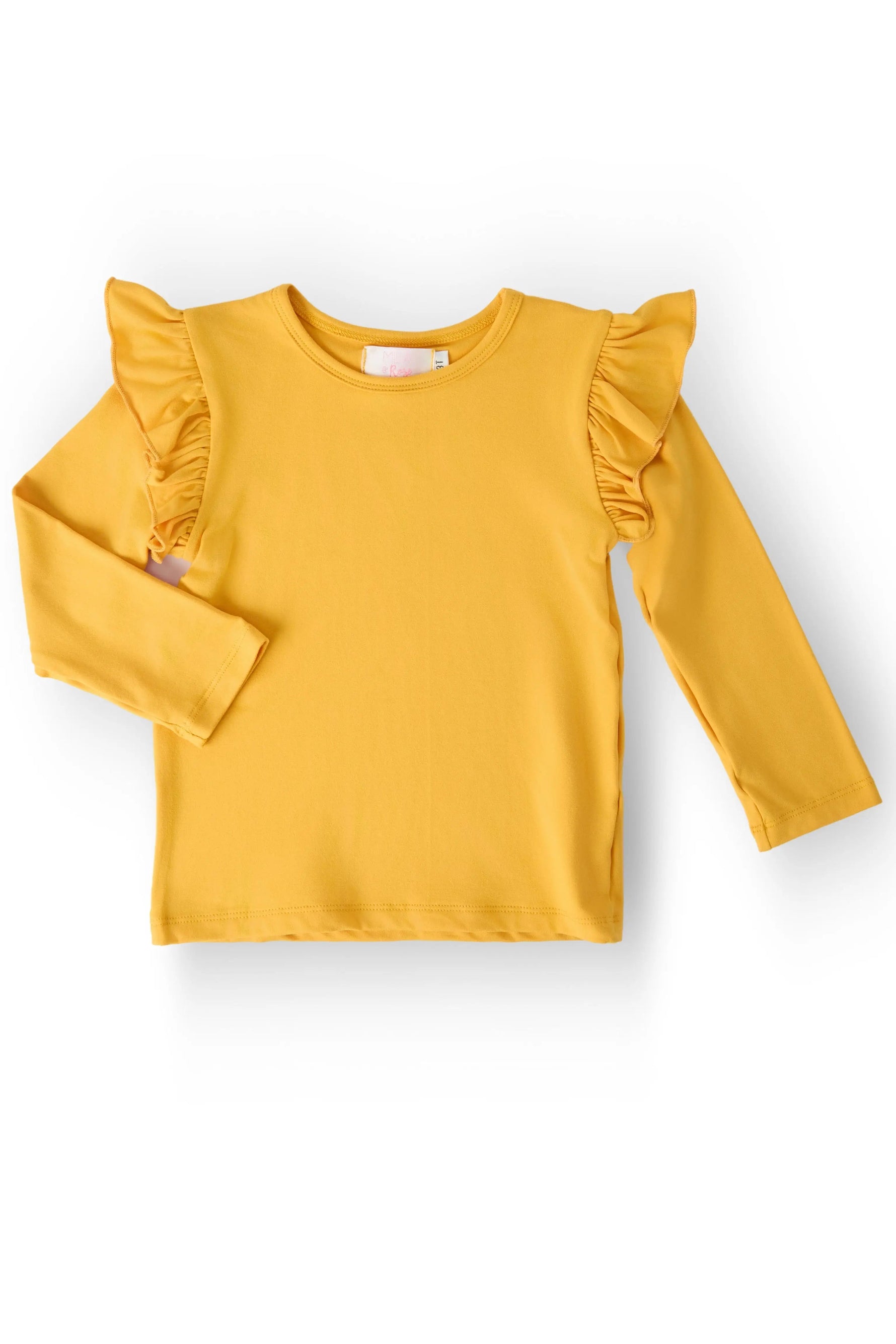 Mila & Rose ® Mustard L/S Ruffle Tee - 