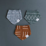 Mebie Baby Mustard Mudcloth Muslin Bib Mebie Baby Soft Absorbent For Babies - 