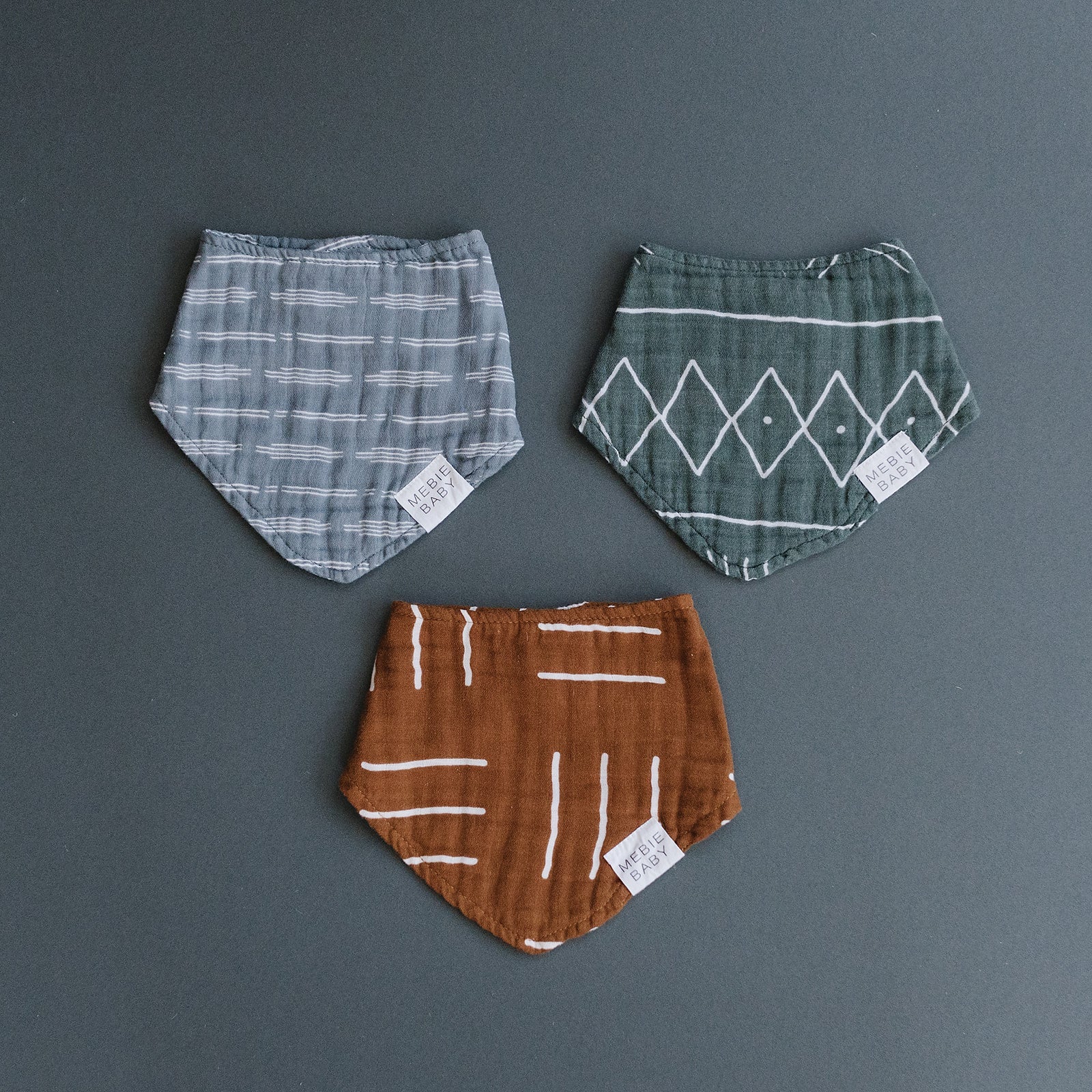 Mebie Baby Mustard Mudcloth Muslin Bib Mebie Baby Soft Absorbent For Babies - 