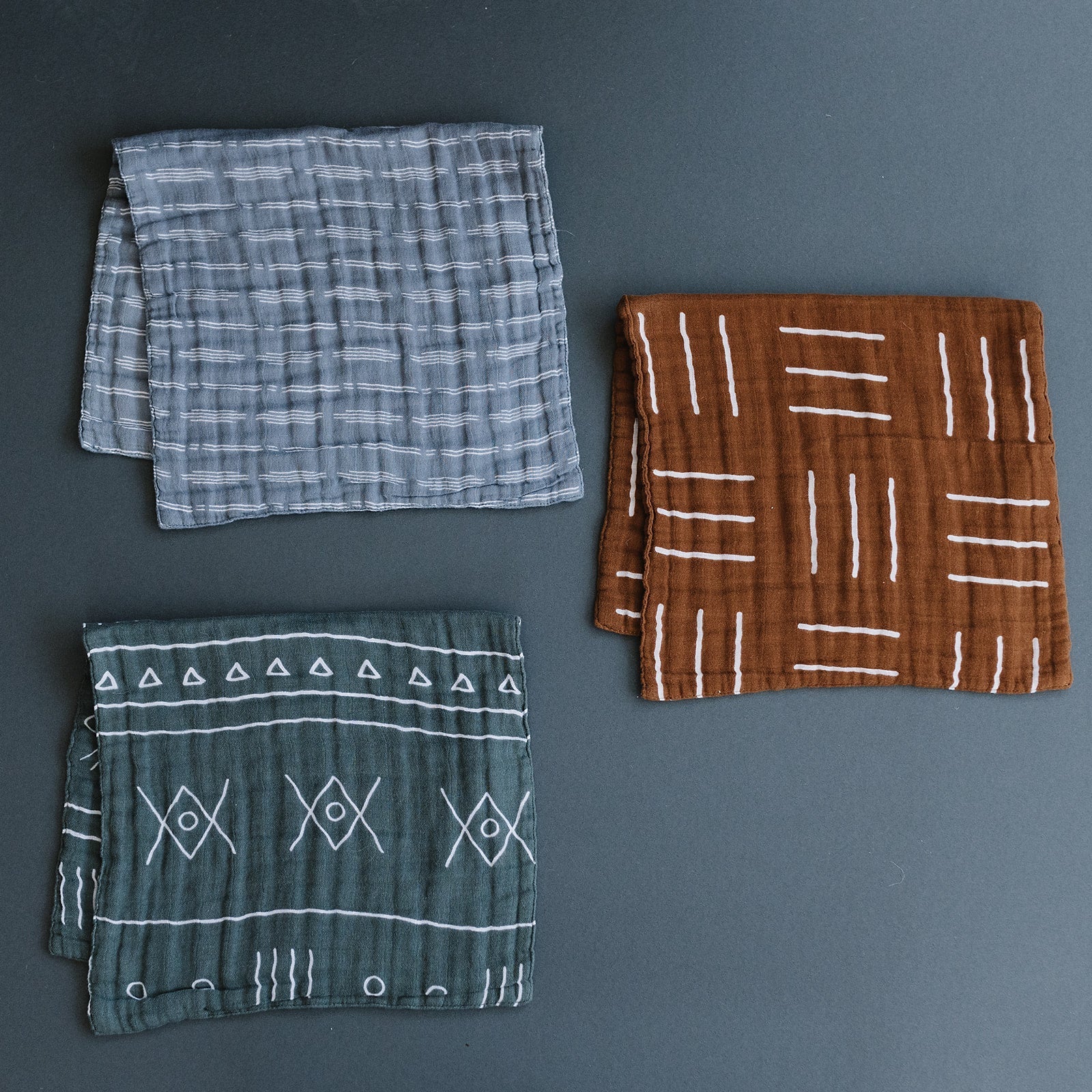 Mebie Baby Mustard Mudcloth Muslin Burp Cloth for Newborns by Mebie Baby - 