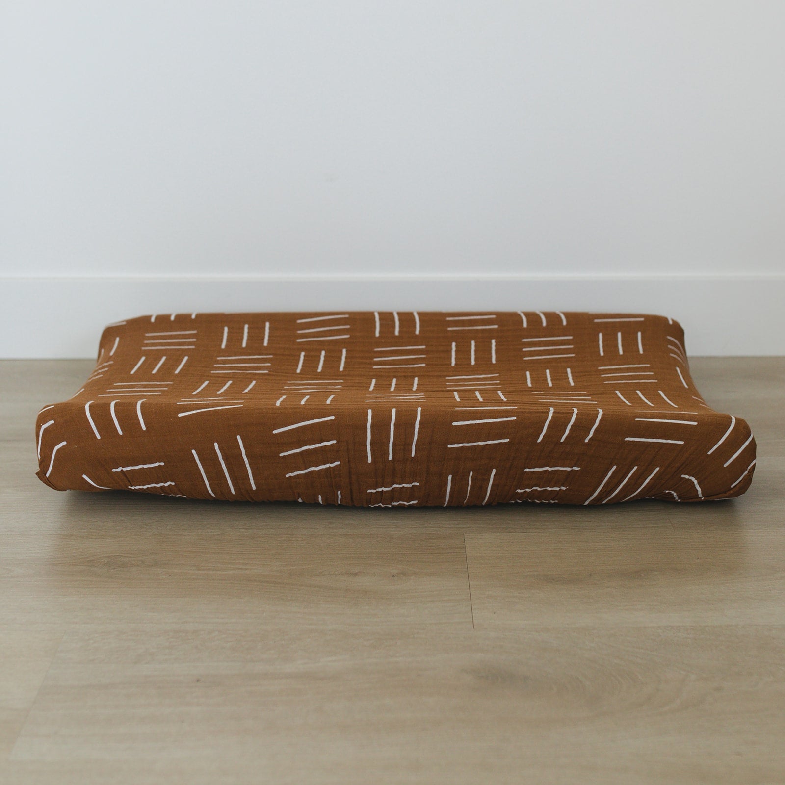 Mebie Baby Mustard Mudcloth Muslin Changing Pad Cover - 