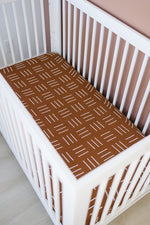 Mebie Baby Mustard Mudcloth Muslin Crib Sheet Gender Neutral Baby Nursery - 