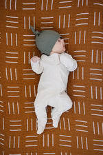 Mebie Baby Mustard Mudcloth Muslin Crib Sheet Gender Neutral Baby Nursery - 