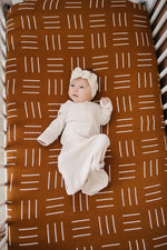Mebie Baby Mustard Mudcloth Muslin Crib Sheet Gender Neutral Baby Nursery - 