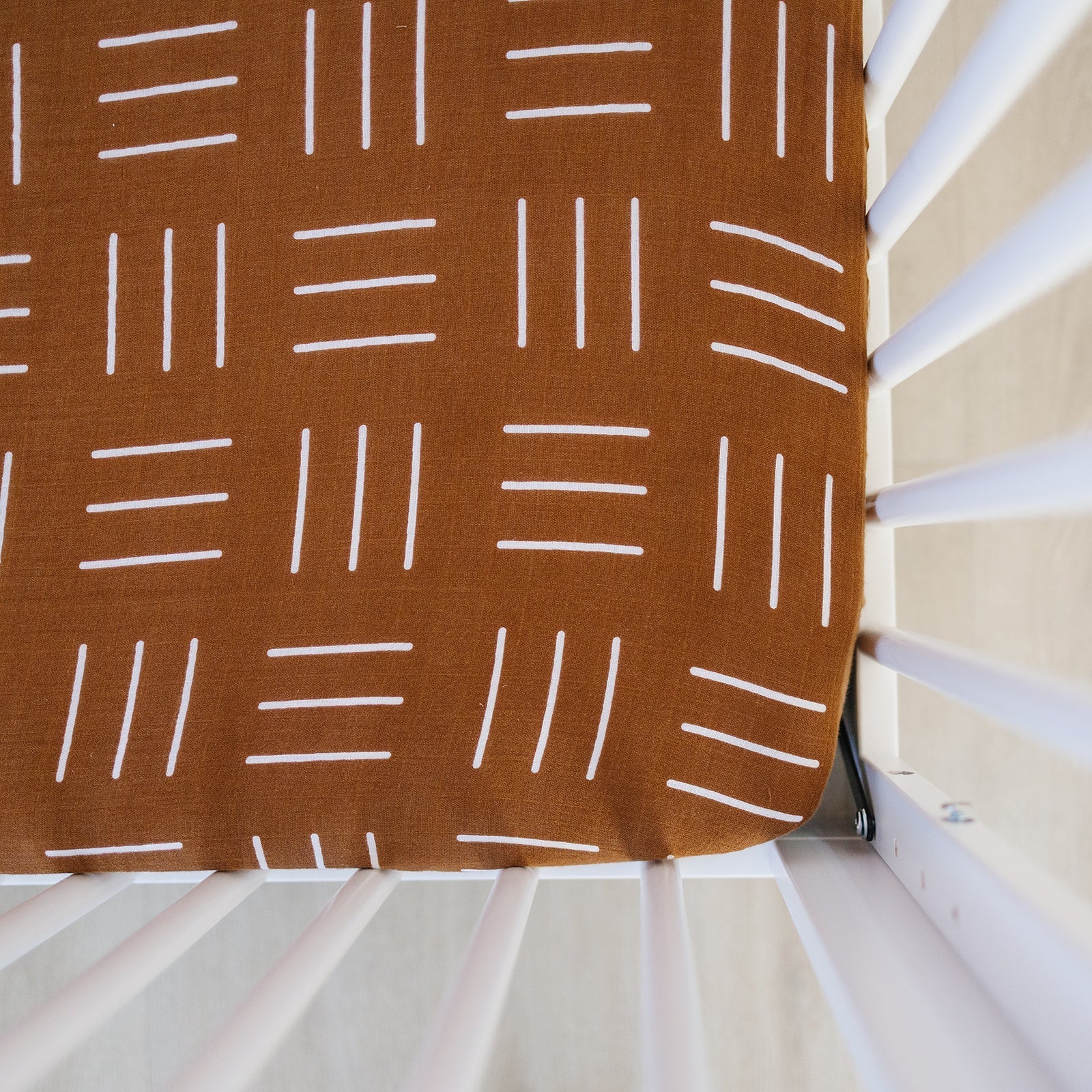 Mebie Baby Mustard Mudcloth Muslin Crib Sheet Gender Neutral Baby Nursery - 