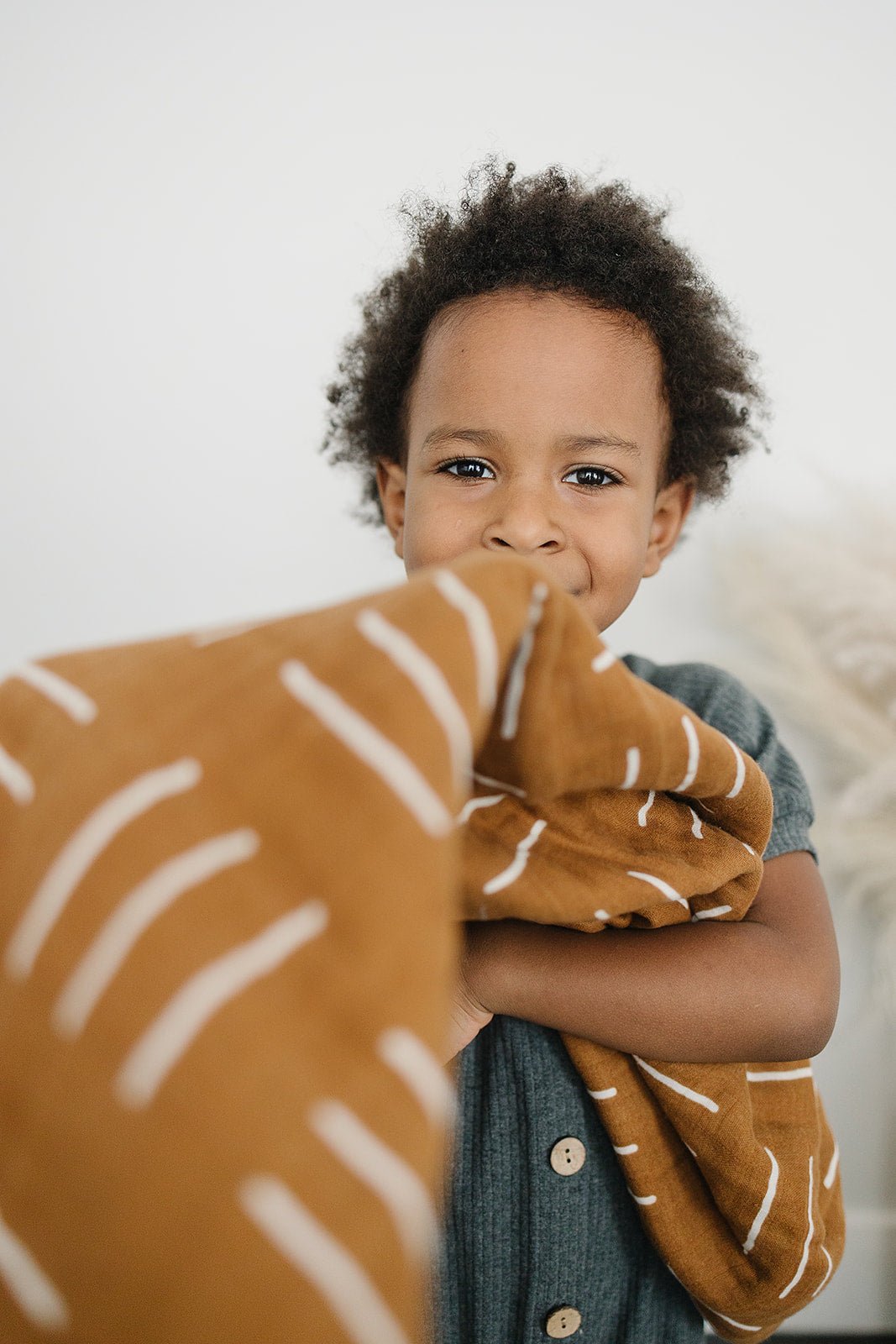 Mebie Baby Mustard Mudcloth Muslin Quilt For Nursery And Toddler Bed - 