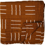 Mebie Baby Mustard Mudcloth Muslin Quilt For Nursery And Toddler Bed - 