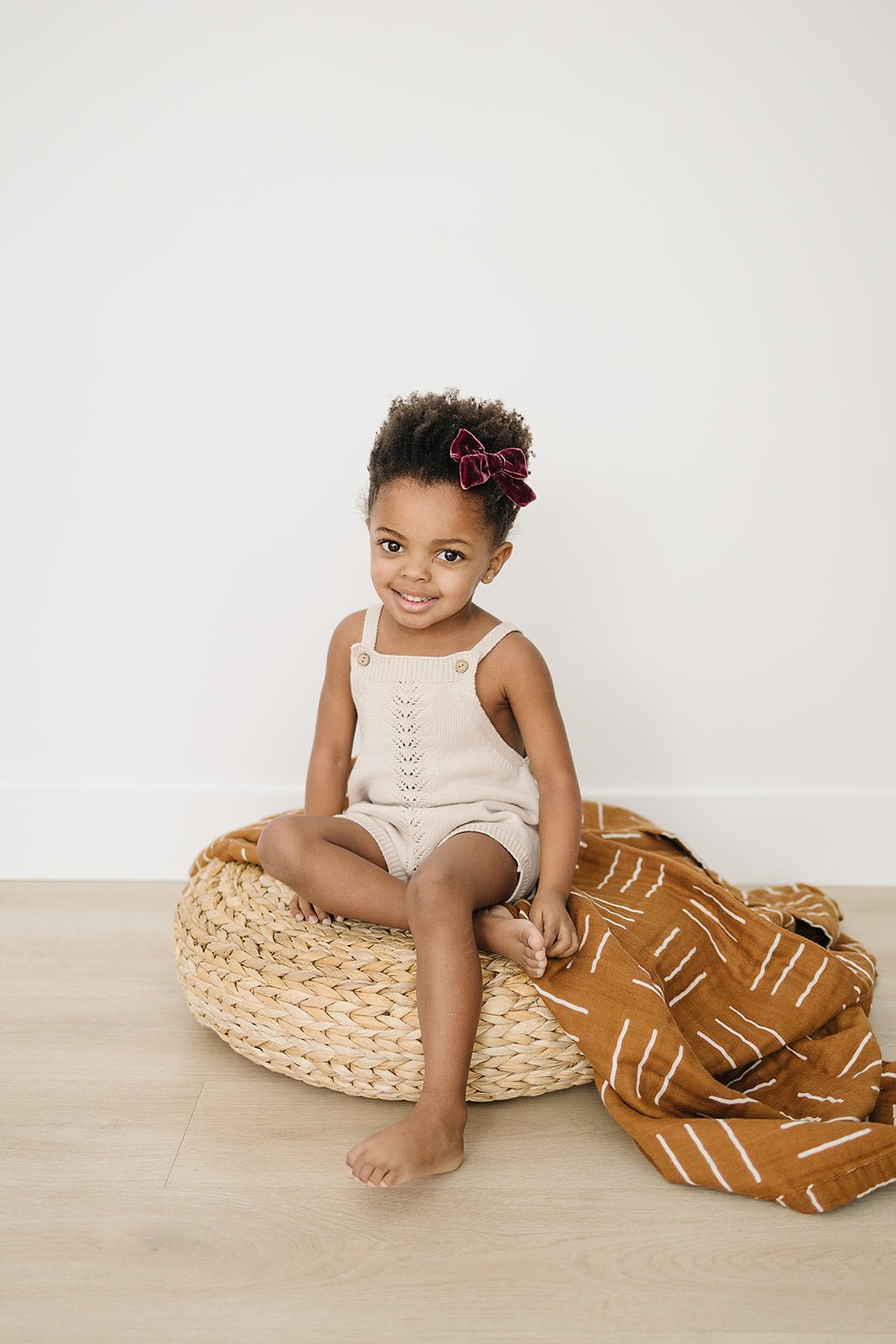 Mebie Baby Mustard Mudcloth Muslin Quilt For Nursery And Toddler Bed - 