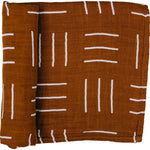 Mebie Baby Mustard Mudcloth Muslin Swaddle Blanket 100 Percent Cotton - 