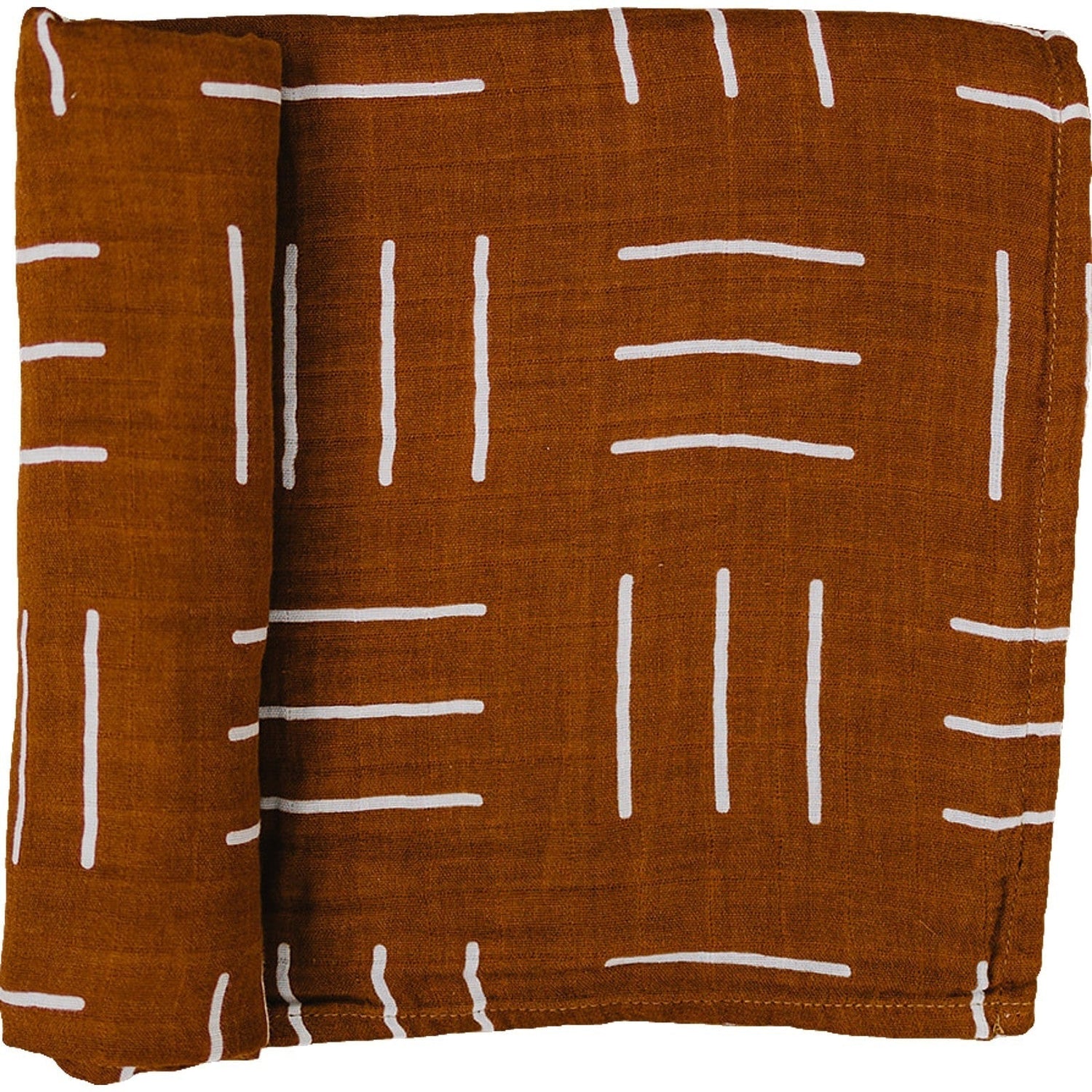 Mebie Baby Mustard Mudcloth Muslin Swaddle Blanket 100 Percent Cotton - 