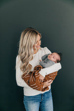 Mebie Baby Mustard Mudcloth Muslin Swaddle Blanket 100 Percent Cotton - 