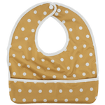Texas Tushies Mustard Polka Dots Baby Bib with Pocket for Messy Eaters - 