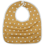 Texas Tushies Mustard Polka Dots Baby Bib with Pocket for Messy Eaters - 