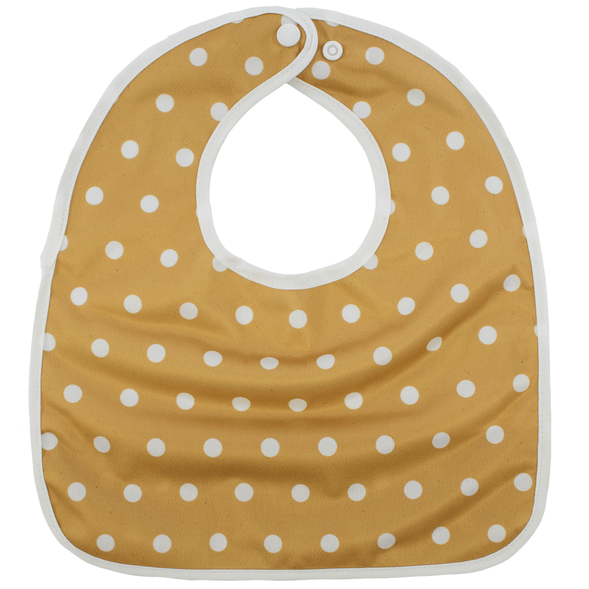 Texas Tushies Mustard Polka Dots Baby Bib with Pocket for Messy Eaters - 