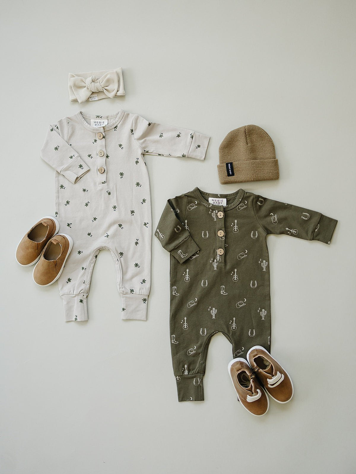 Mebie Baby Nashville Long Sleeve Button Romper - 