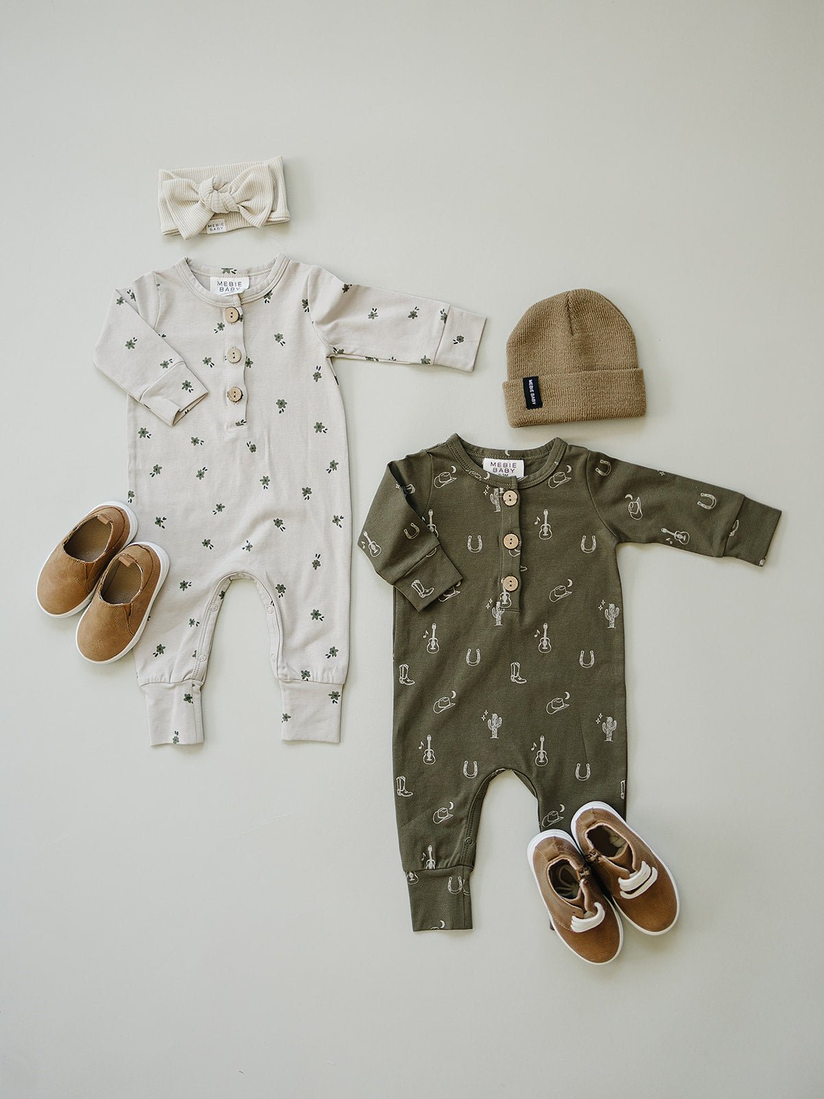 Mebie Baby Nashville Long Sleeve Button Romper - 
