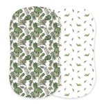Newcastle Classics Natural Cotton Changing Pad Cover with Tropical Forest Design for Infants - 