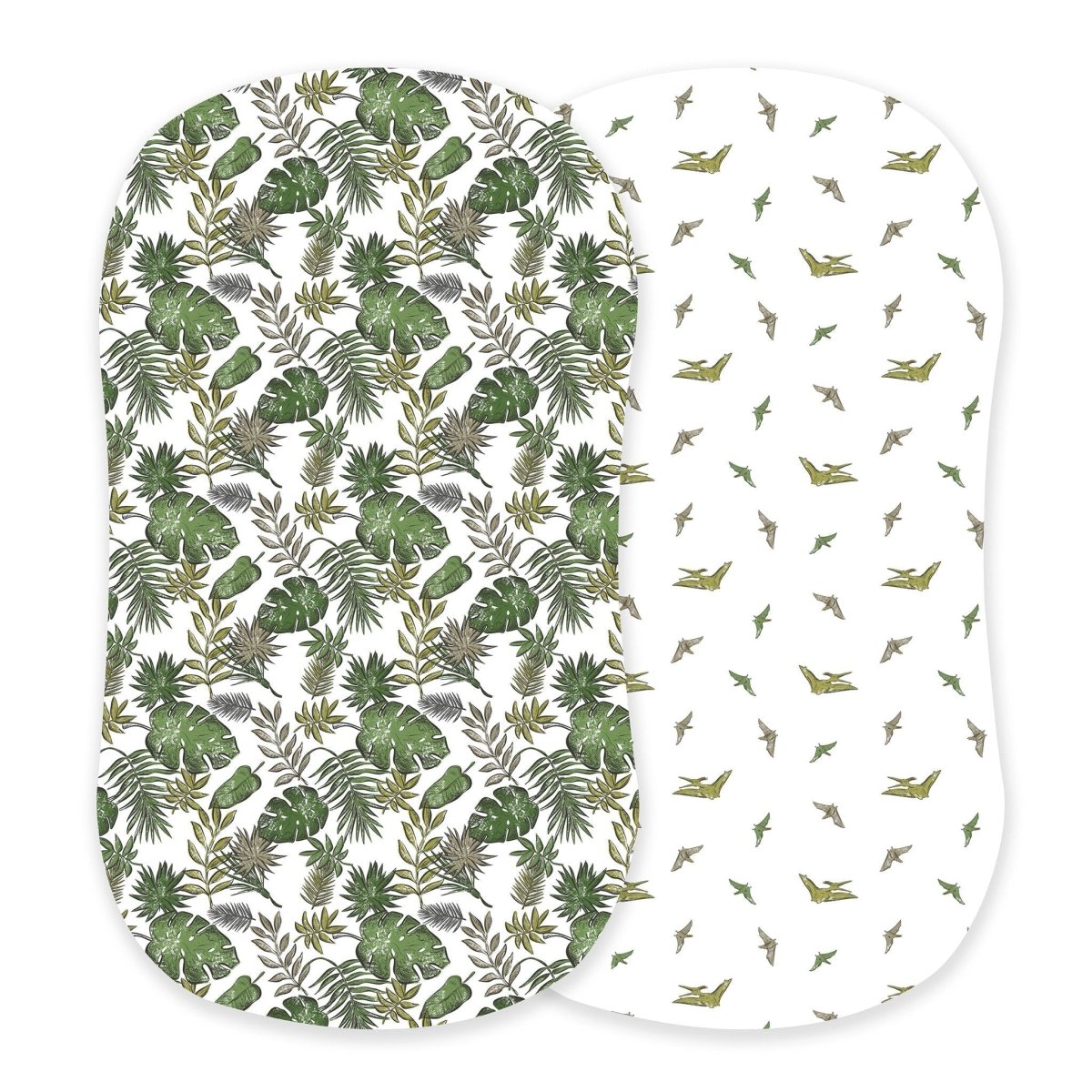 Newcastle Classics Natural Cotton Changing Pad Cover with Tropical Forest Design for Infants - 
