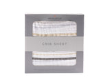Newcastle Classics Natural Cotton Muslin Crib Sheet with Grey Stripes for Baby Comfort - 