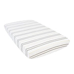 Newcastle Classics Natural Cotton Muslin Crib Sheet with Grey Stripes for Baby Comfort - 