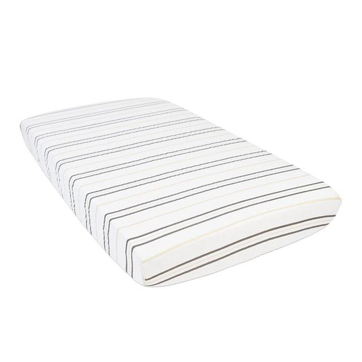 Newcastle Classics Natural Cotton Muslin Crib Sheet with Grey Stripes for Baby Comfort - 