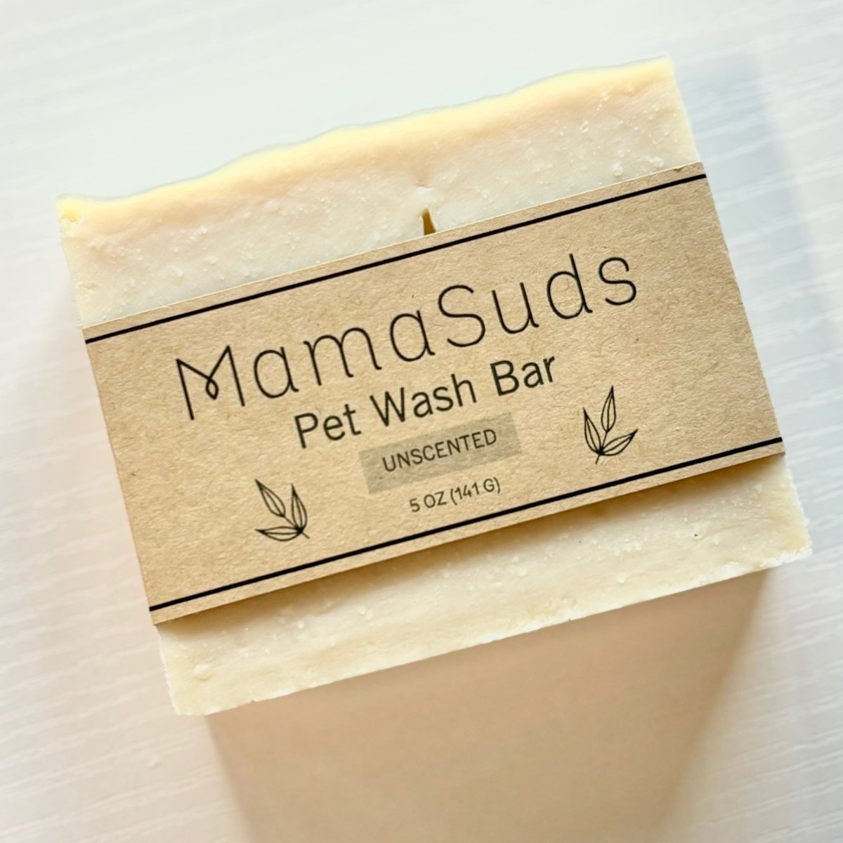 MamaSuds Natural Pet Wash Bar Unscented Soap for Sensitive Skin of Dogs and Cats - 