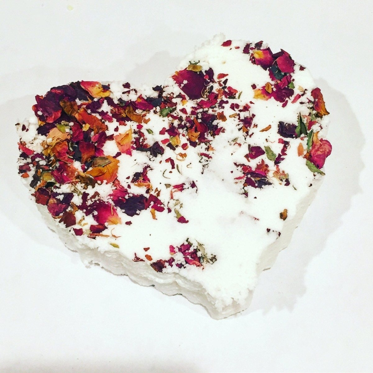 Butter Me Up Organics Natural Rose Heart Bath Bomb with Essential Oils for Relaxation Lovers - 