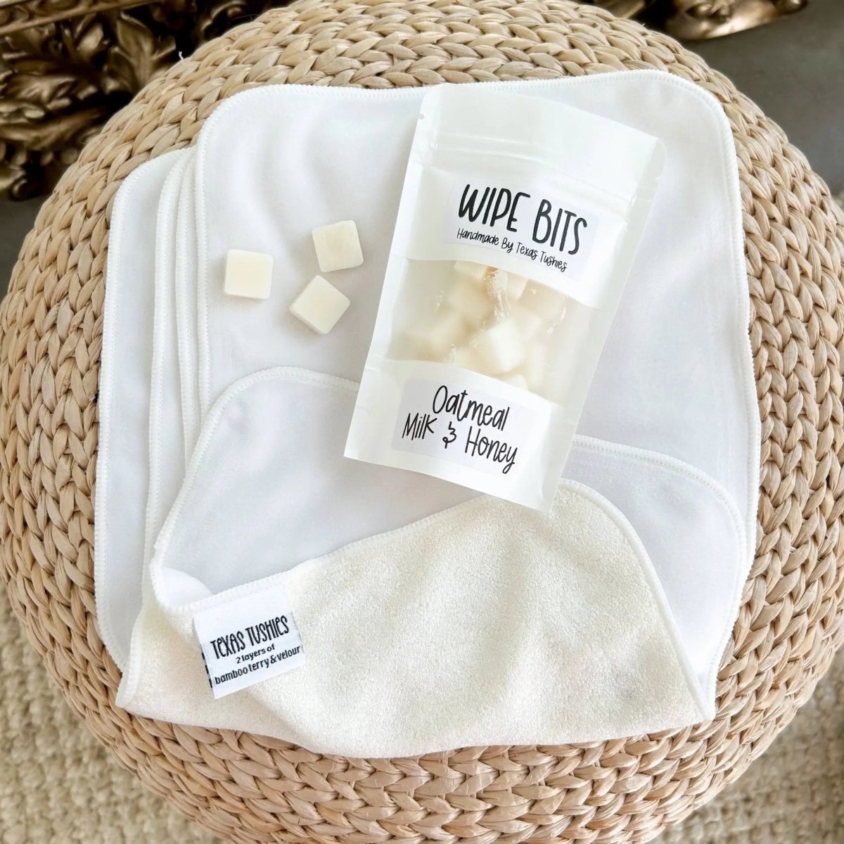 Texas Tushies Natural Wipe Bit Pouches with Heart Melts for Eco - Friendly Families - 
