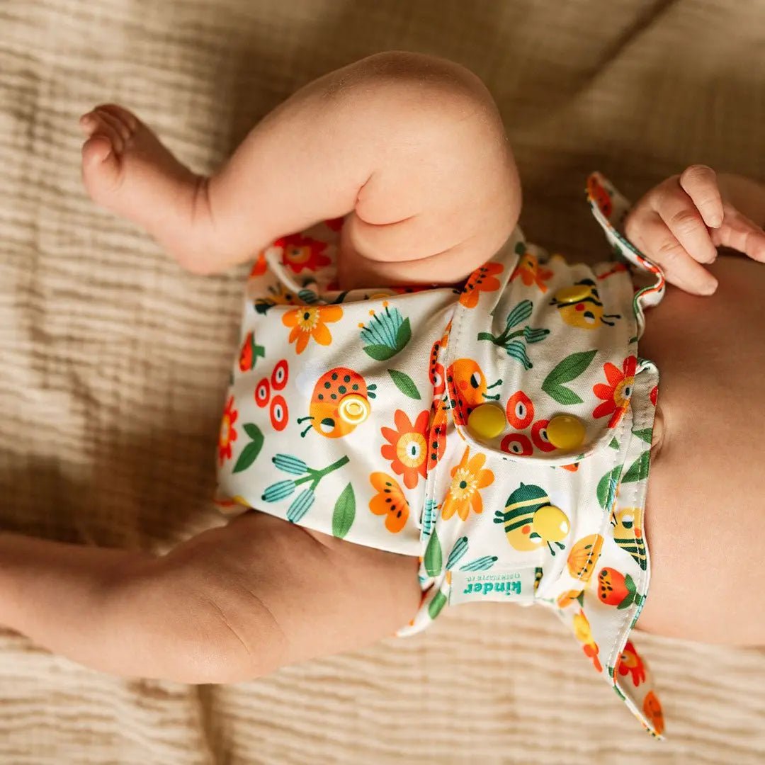 Kinder Cloth Diaper Co. Nature: Essentials Pocket Cloth Diaper with Athletic Wicking Jersey, Grows with your Baby -