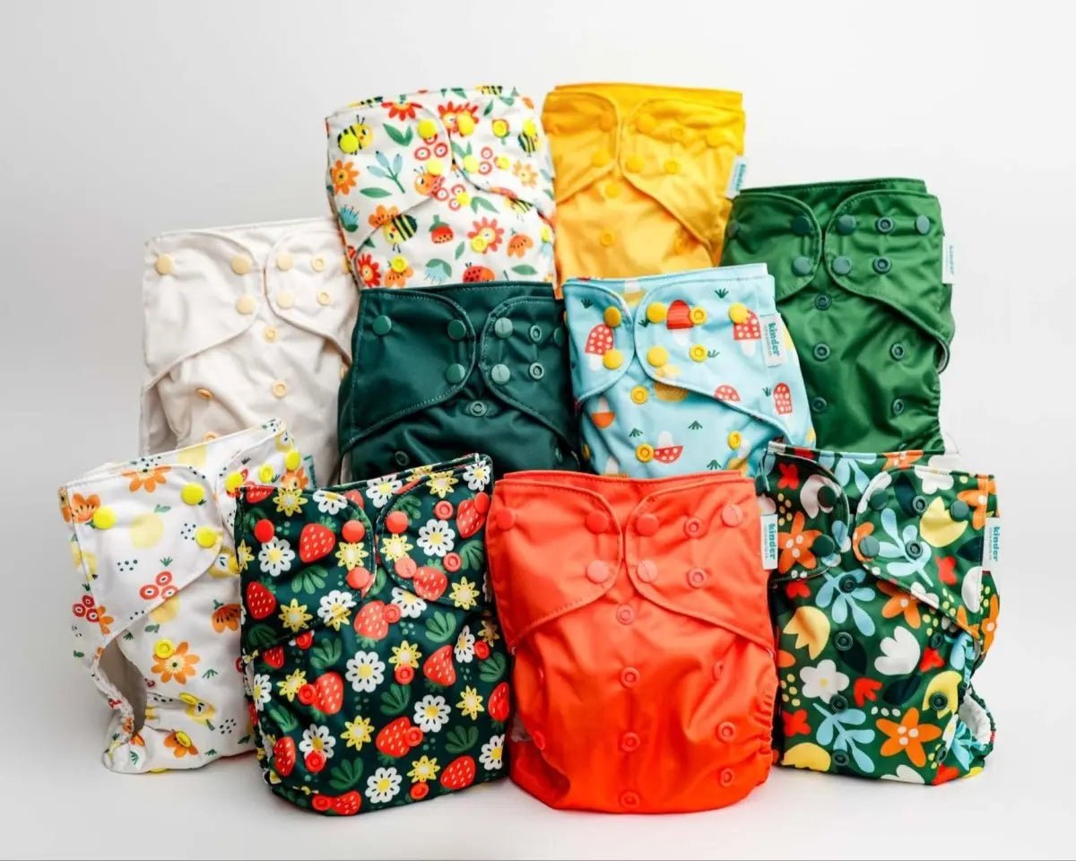Kinder Cloth Diaper Co. Nature: Essentials Pocket Cloth Diaper with Athletic Wicking Jersey, Grows with your Baby -