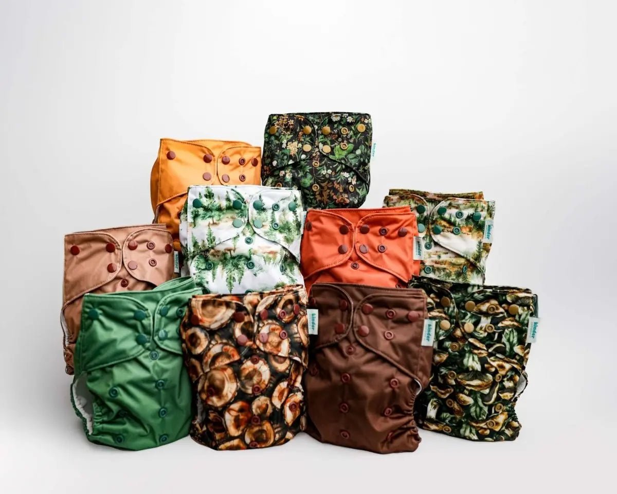 Kinder Cloth Diaper Co. Nature: Essentials Pocket Cloth Diaper with Athletic Wicking Jersey, Grows with your Baby -