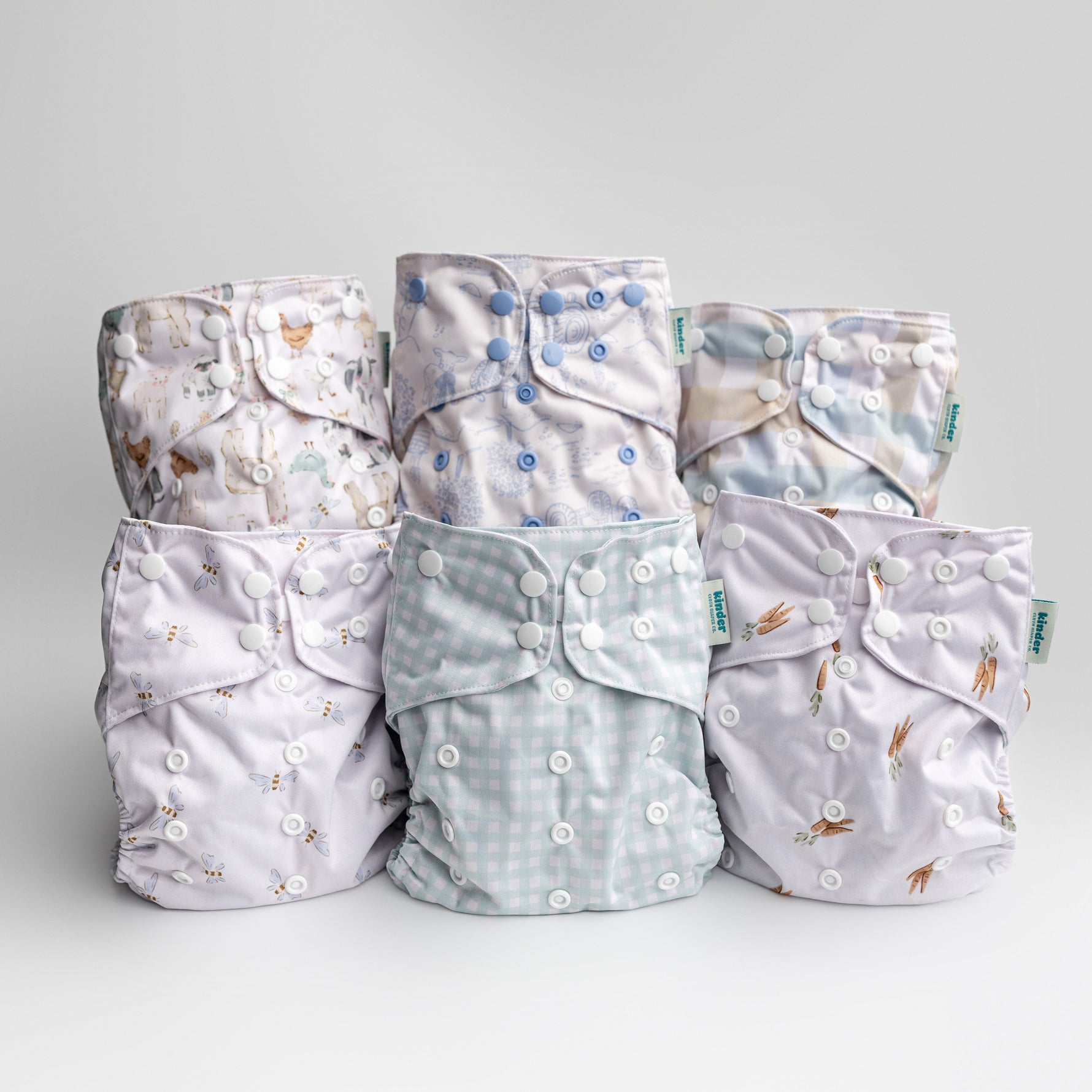 Kinder Cloth Diaper Co. Nature: Essentials Pocket Cloth Diaper with Athletic Wicking Jersey, Grows with your Baby -