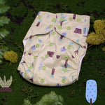 Kinder Cloth Diaper Co. Animals and Insects: Essentials Pocket Cloth Diaper with Athletic Wicking Jersey,