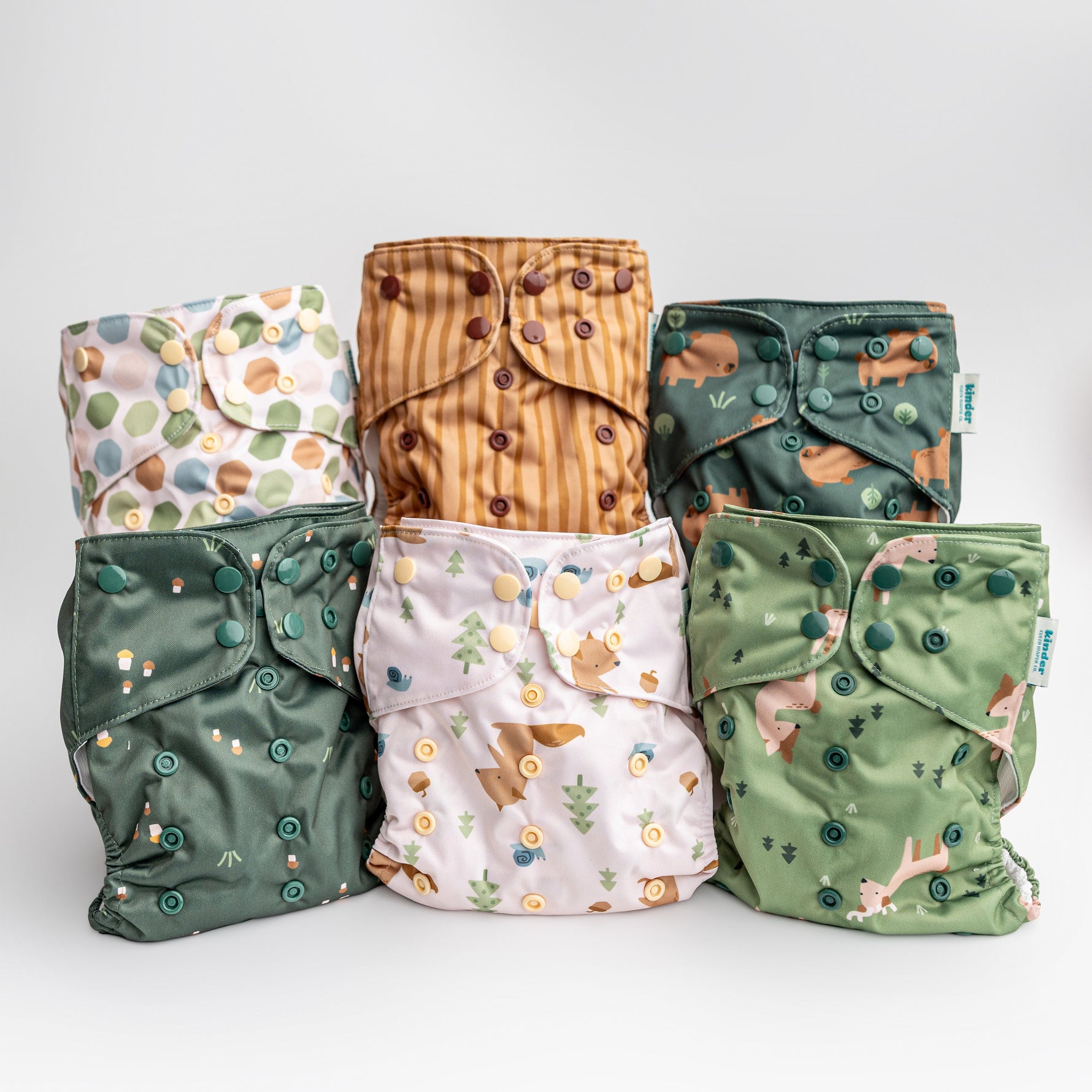 Kinder Cloth Diaper Co. Nature: Essentials Pocket Cloth Diaper with Athletic Wicking Jersey, Grows with your Baby -