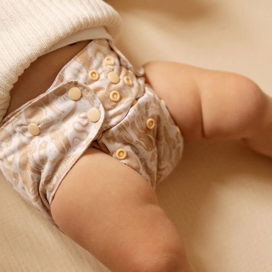 Kinder Cloth Diaper Co. Nature: Essentials Pocket Cloth Diaper with Athletic Wicking Jersey, Grows with your Baby -