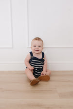 Mebie Baby Nautical Stripe Knit Bubble Romper - 