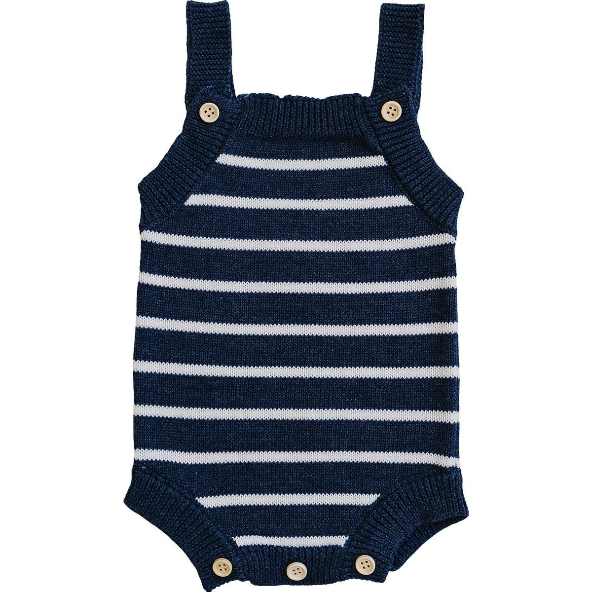 Mebie Baby Nautical Stripe Knit Bubble Romper - 