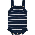 Mebie Baby Nautical Stripe Knit Bubble Romper - 
