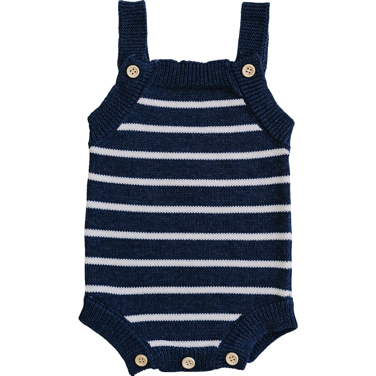 Mebie Baby Nautical Stripe Knit Bubble Romper - 