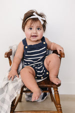 Mebie Baby Nautical Stripe Knit Bubble Romper - 