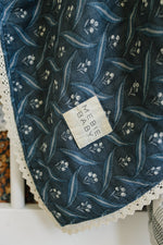 Mebie Baby Navy Berry + Cream Berry Lace Muslin QuiltEveretts Place