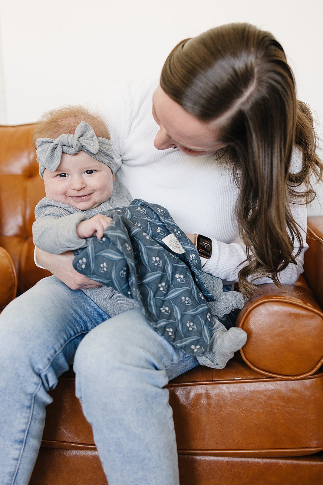 Mebie Baby Navy Berry Muslin Burp Cloth - 
