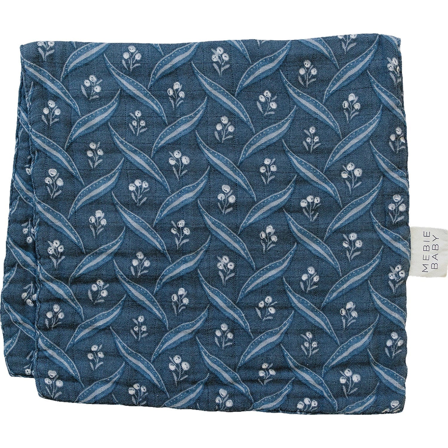 Navy Berry Muslin Burp Cloth - Blue, Linens, Creative arts, Motif, Silk | Everetts Place