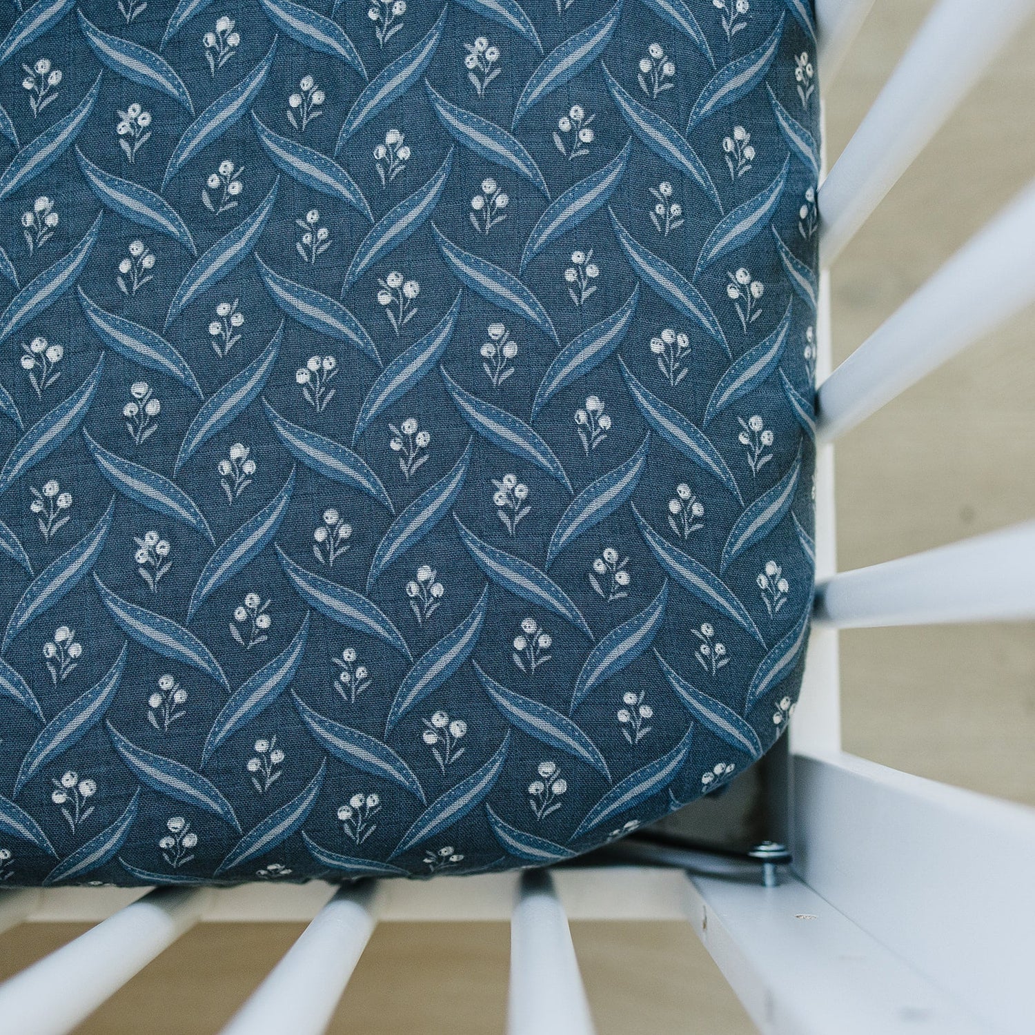 Mebie Baby Navy Berry Muslin Crib Sheet - 