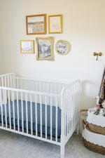 Mebie Baby Navy Berry Muslin Crib Sheet - 