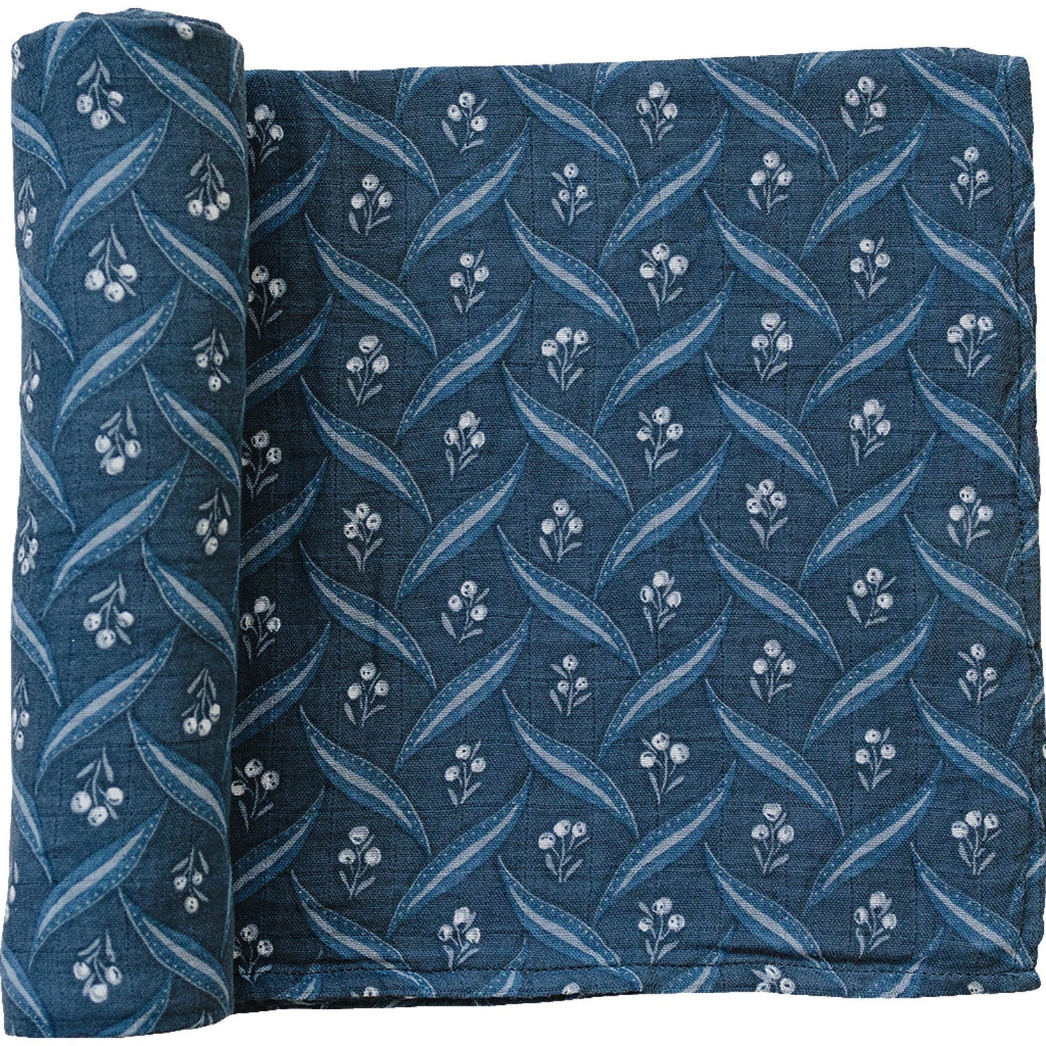 Mebie Baby Navy Berry Muslin Swaddle Blanket For Baby 100 Percent Cotton - 