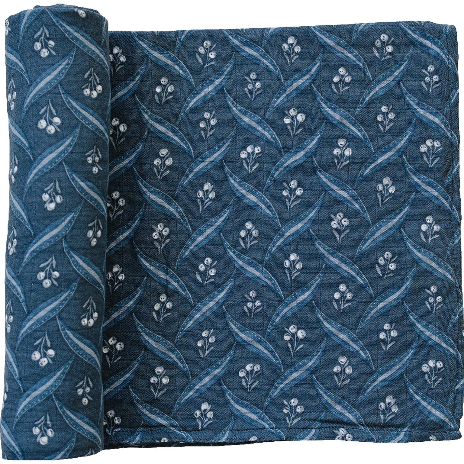 Mebie Baby Navy Berry Muslin Swaddle Blanket For Baby 100 Percent Cotton - 