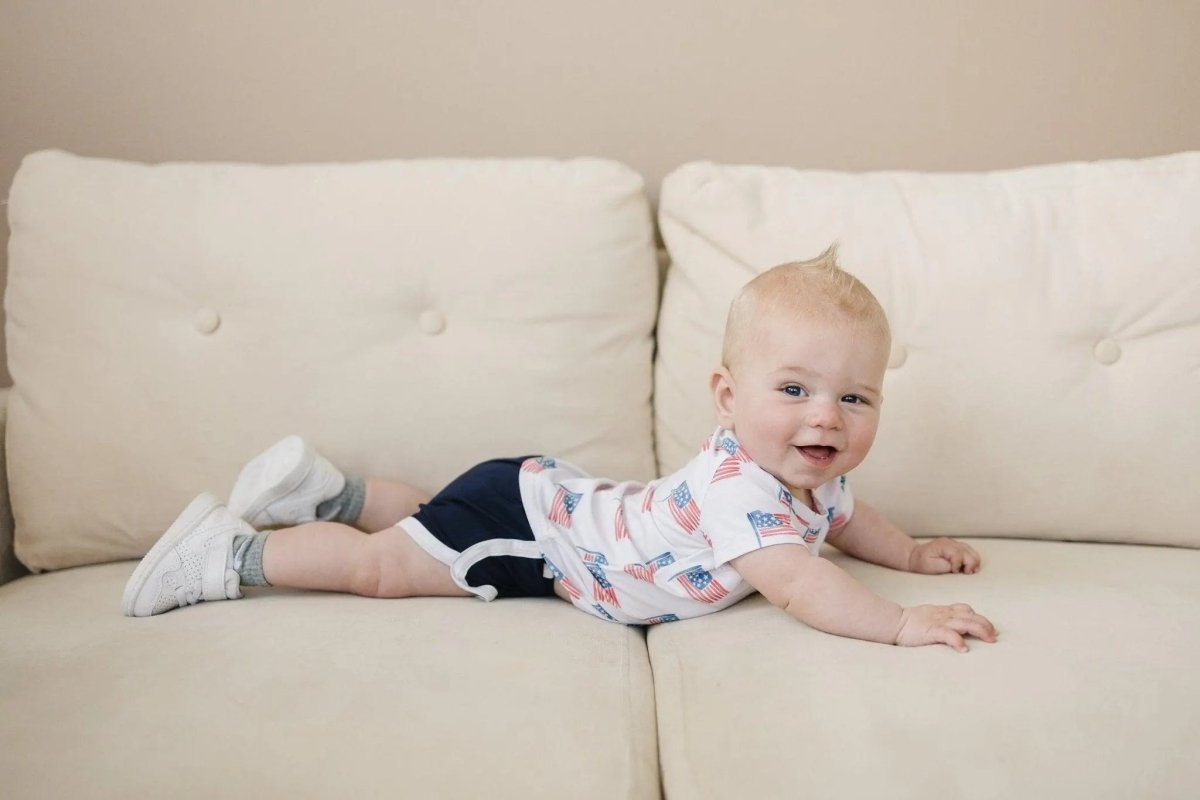 Little Joy Co. Navy Blue Bamboo Track Shorts For Comfort And Flexibility - Everetts Place Boutique - 