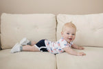 Little Joy Co. Navy Blue Bamboo Track Shorts For Comfort And Flexibility - Everetts Place Boutique - 